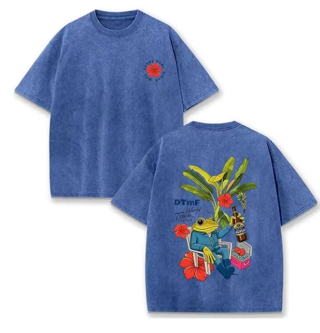 KHANKINSON 2026 Unisex Bad Bunny Tour Vintage Washed Cotton T Shirt Debi Tirar Mas Fotos DTMF Print Casual Loose Short Sleeve Streetwear Me