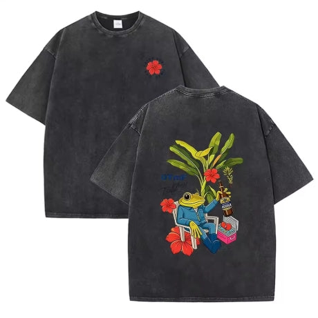 KHANKINSON 2026 Unisex Bad Bunny Tour Vintage Washed Cotton T Shirt Debi Tirar Mas Fotos DTMF Print Casual Loose Short Sleeve Streetwear Me